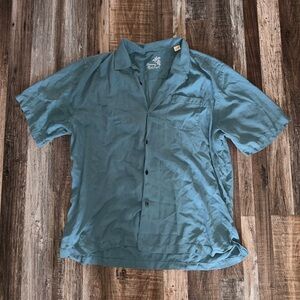 100% Silk Tommy Bahama Teal Casual Button Up Shirt